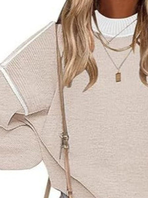 Black pullover sweater with hip-length and pullover
