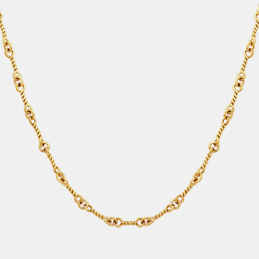 Gold twisted rope detail chain necklace