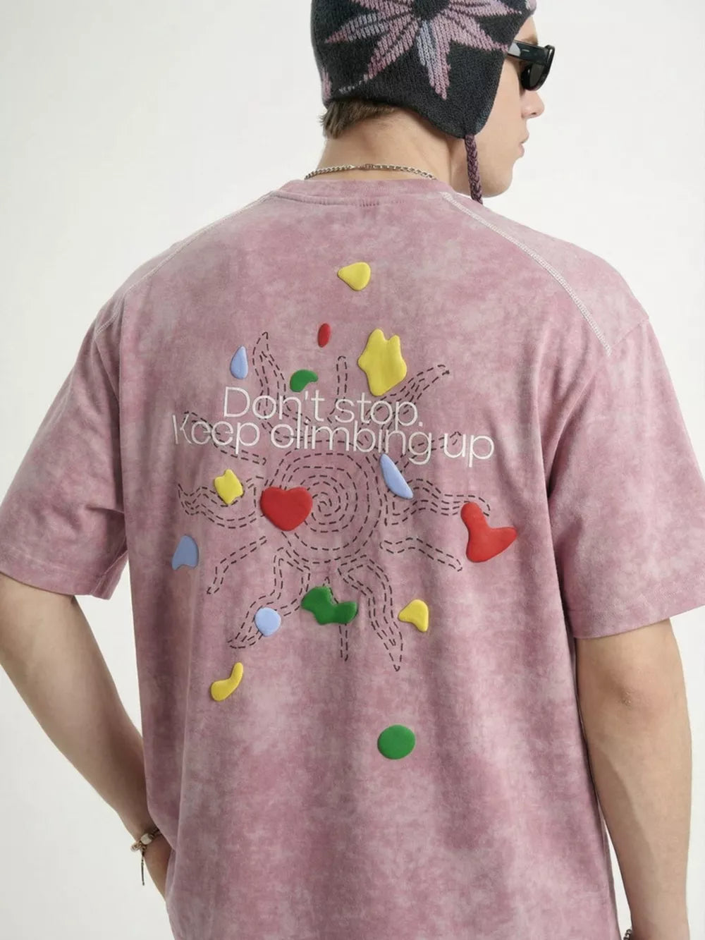 Black Men's Printed Round Neck T-shirt