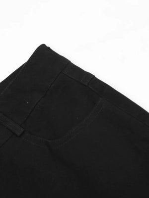 black with pants with high-waisted