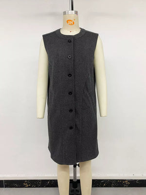 Sleeveless Longline Vest Coat option 5
