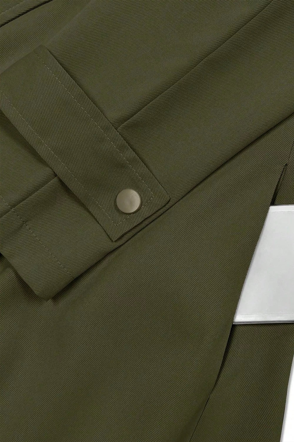 Army Green relaxed trench coat with notch lapel