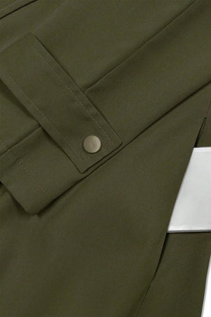 Army Green relaxed trench coat with notch lapel