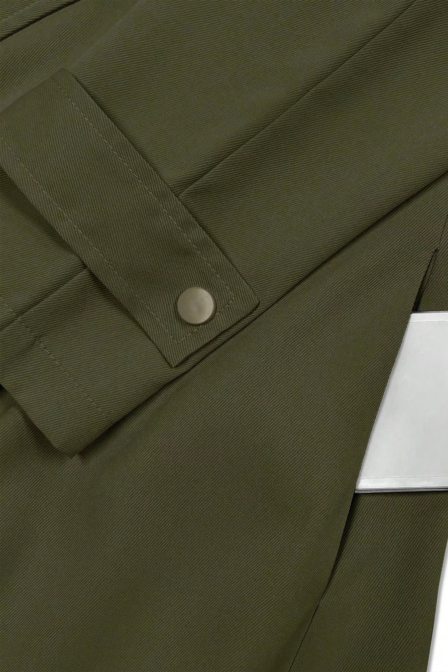 Army Green relaxed trench coat with notch lapel