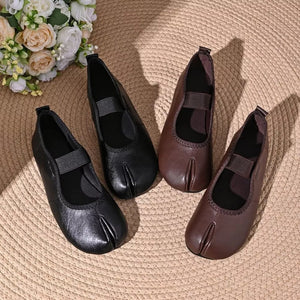 flats in black featuring split-toe and flats fit