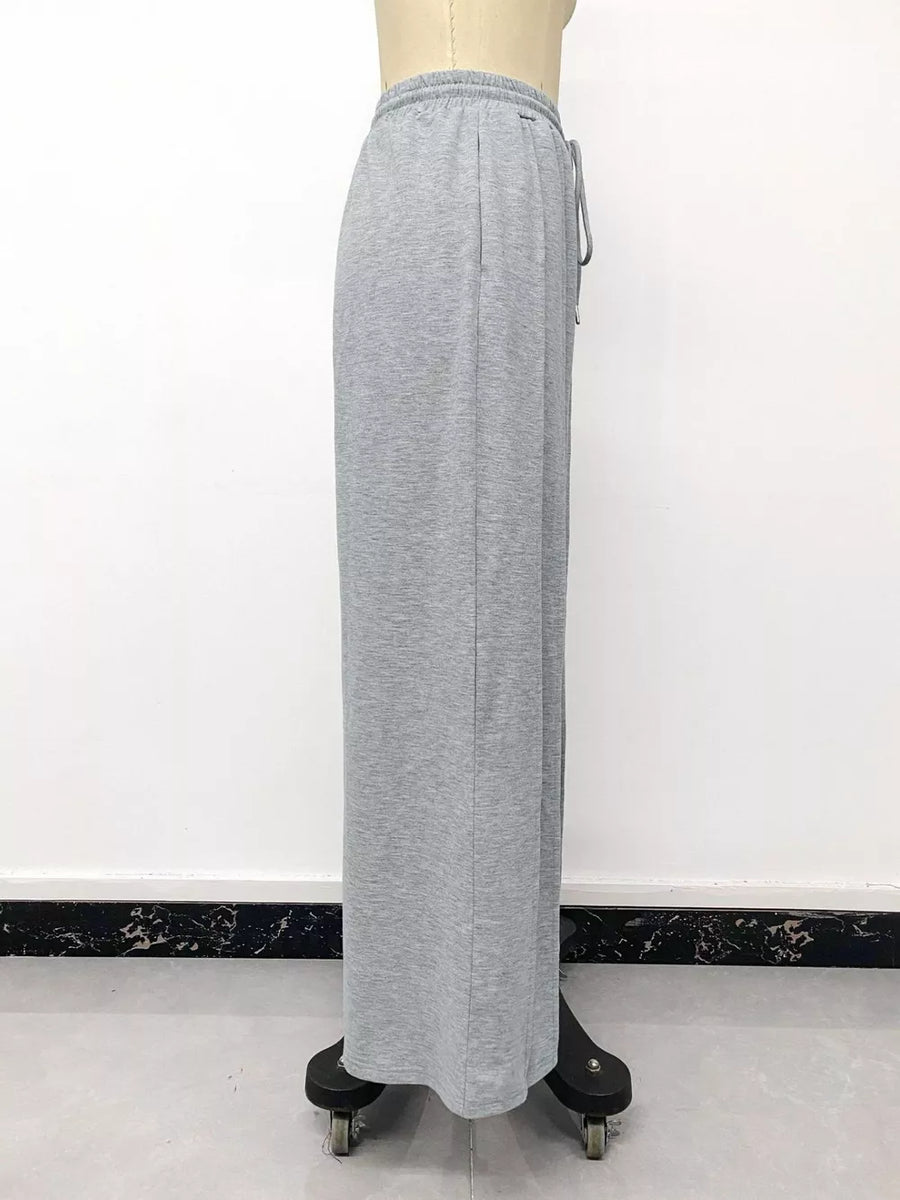 Drawstring Wide-leg Sweatpants option 7