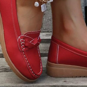 Blue flats with not applicable and slip-on