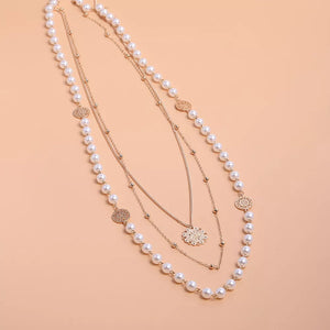 Multi-layered Pearl And 18k Gold-plated Necklace option 8