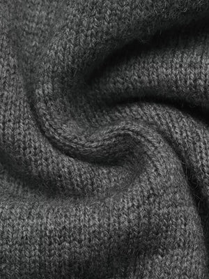 Off-shoulder Lace Trim Sweater in Dark Gray, view 12