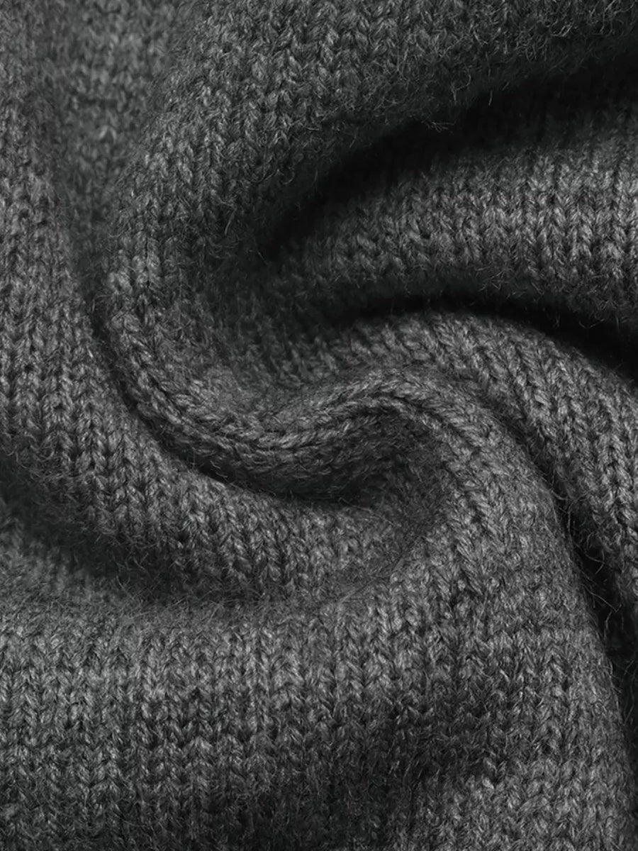 Off-shoulder Lace Trim Sweater in Dark Gray, view 12
