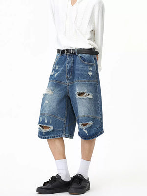 95%cotton, 5%spandex Care instructions: Machine wash cold denim shorts in Blue with loose silhouette