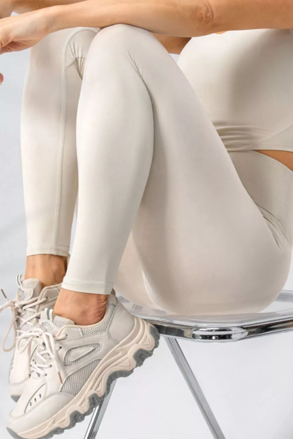 78% nylon, 22% spandex Care instructions: Machine wash cold leggings in Camel with fitted silhouette