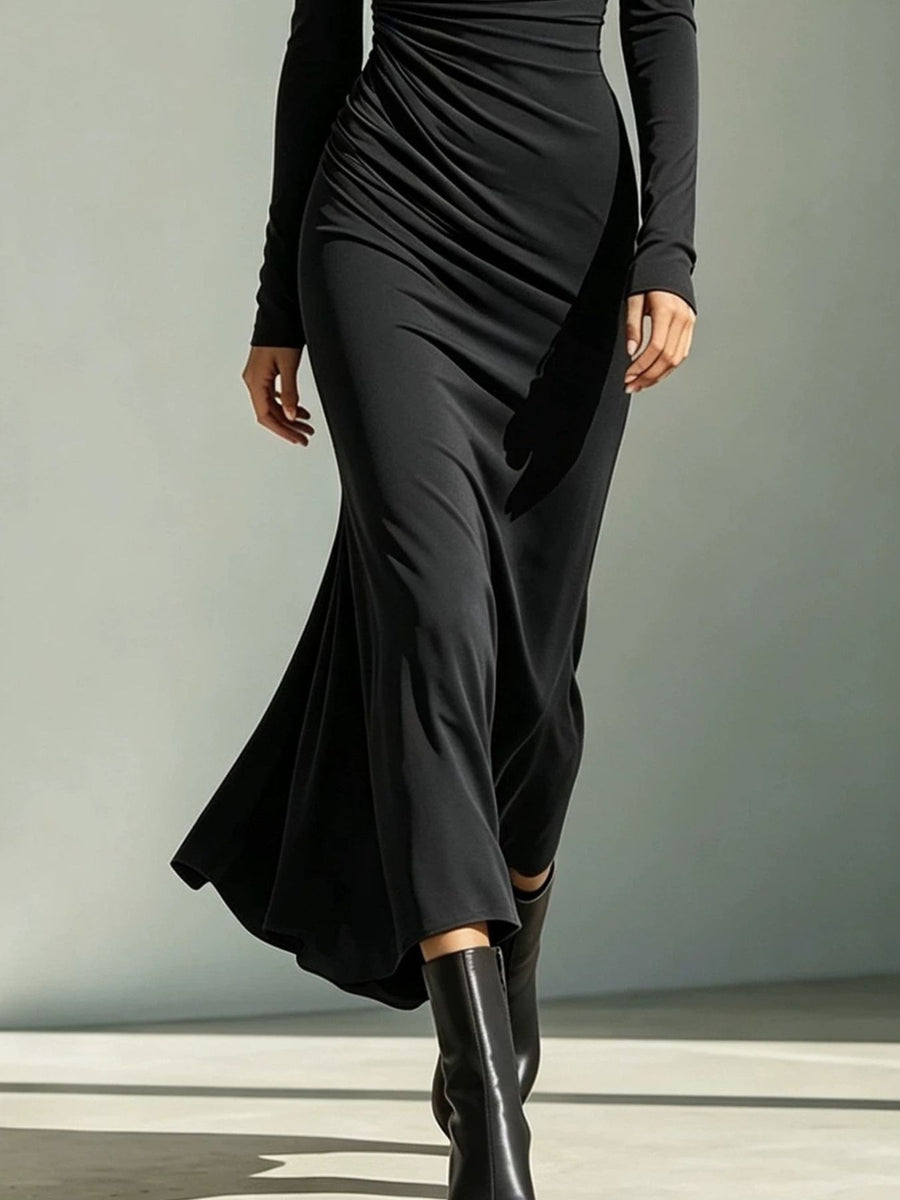 White fitted midi dress with one-shoulder