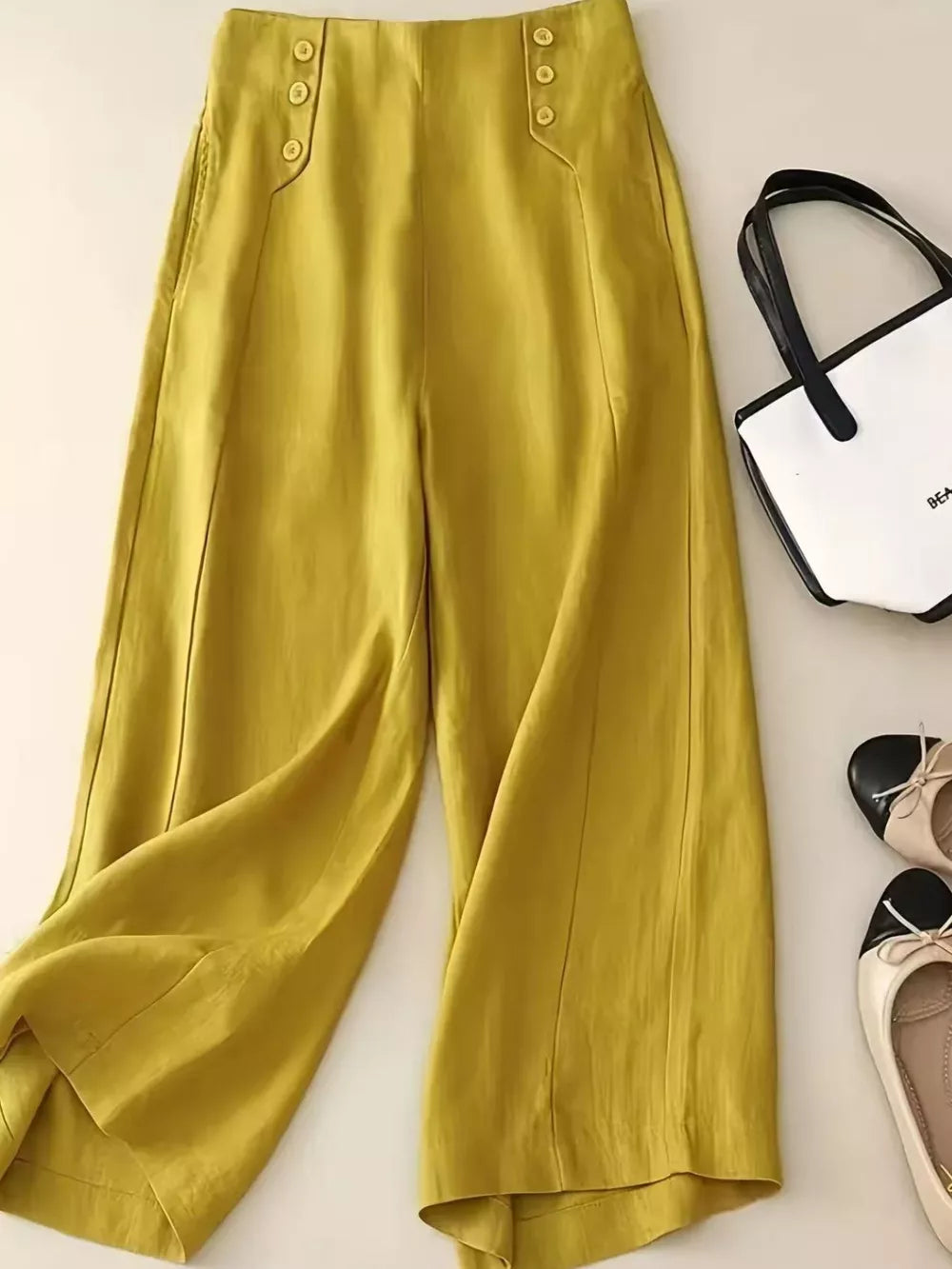 High-waisted Wide-leg Cropped Pants