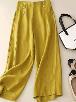 High-waisted Wide-leg Cropped Pants
