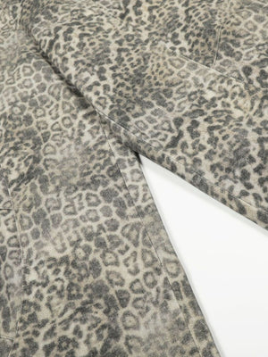 wide-leg pants featuring leopard in charcoal with 95%polyester,5%spandex Care instructions: Machine wash cold texture
