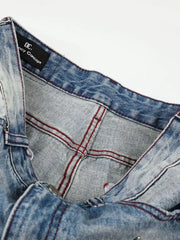Men's Distressed Wide-leg Jeans option 8