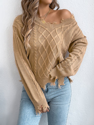 bright orange relaxed v-neck sweater with v-neck