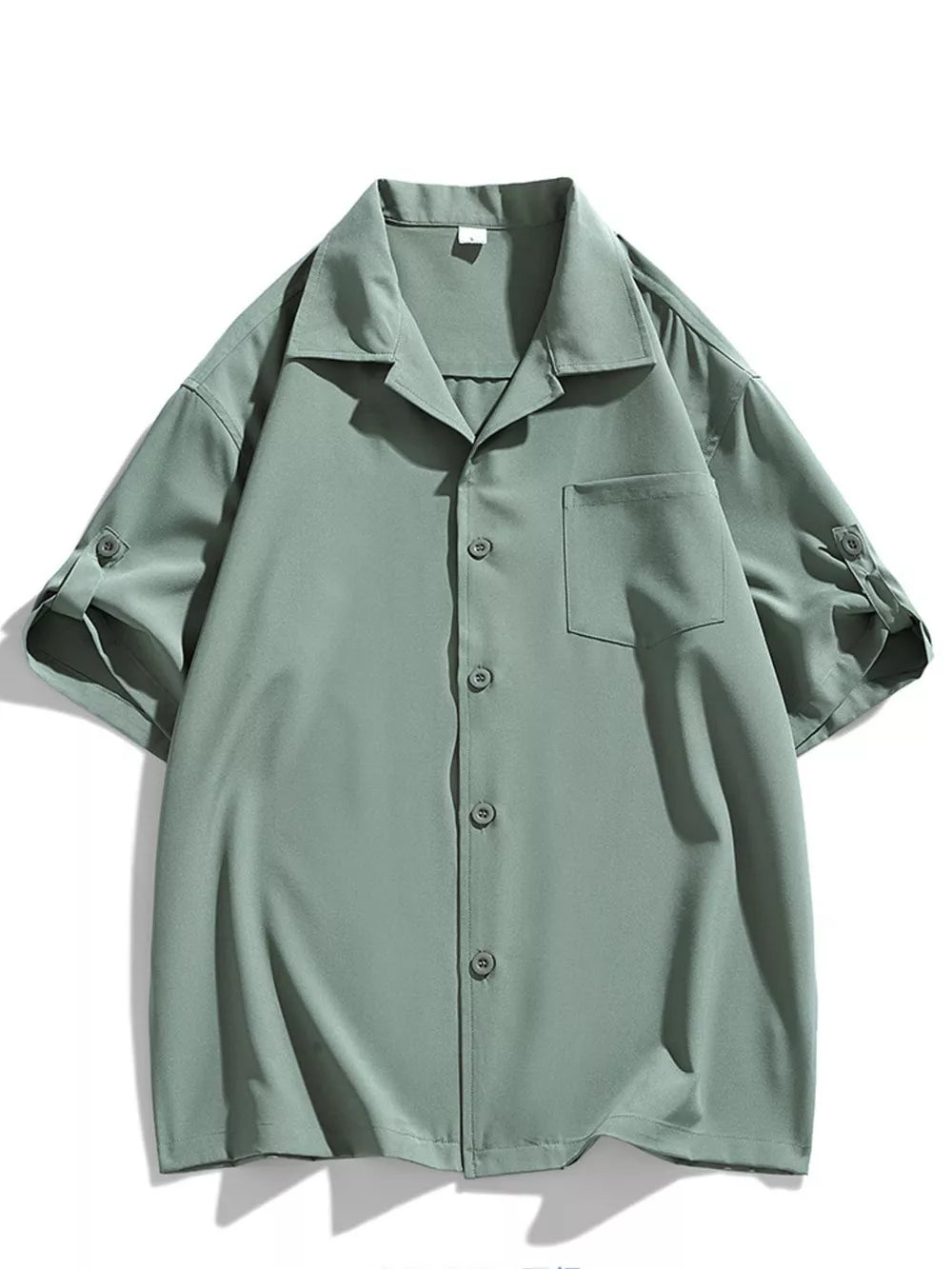 Air Force Blue Button-down Short-sleeve Top