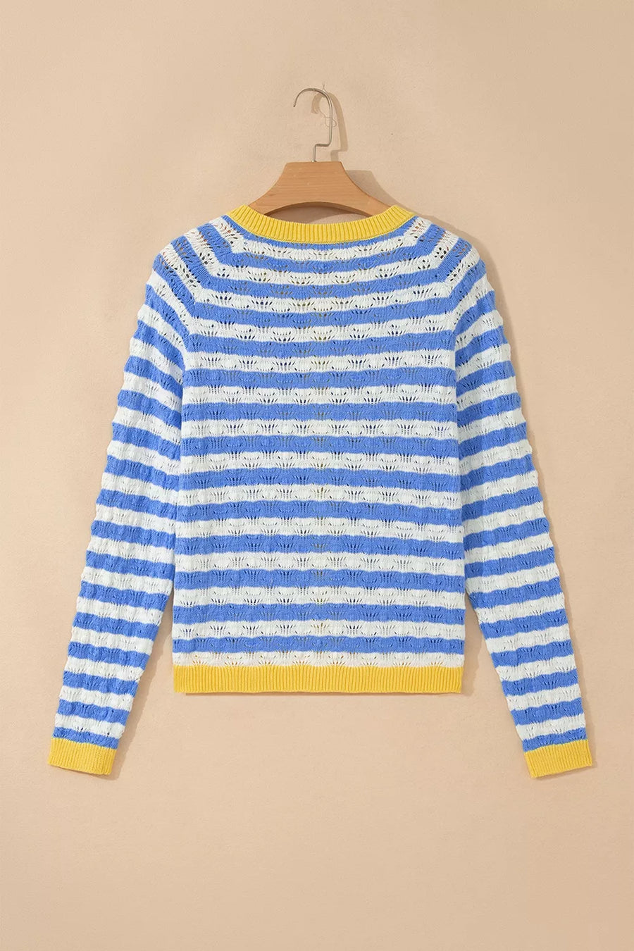 Button-down V-neck Knit Long-sleeve Top option 8