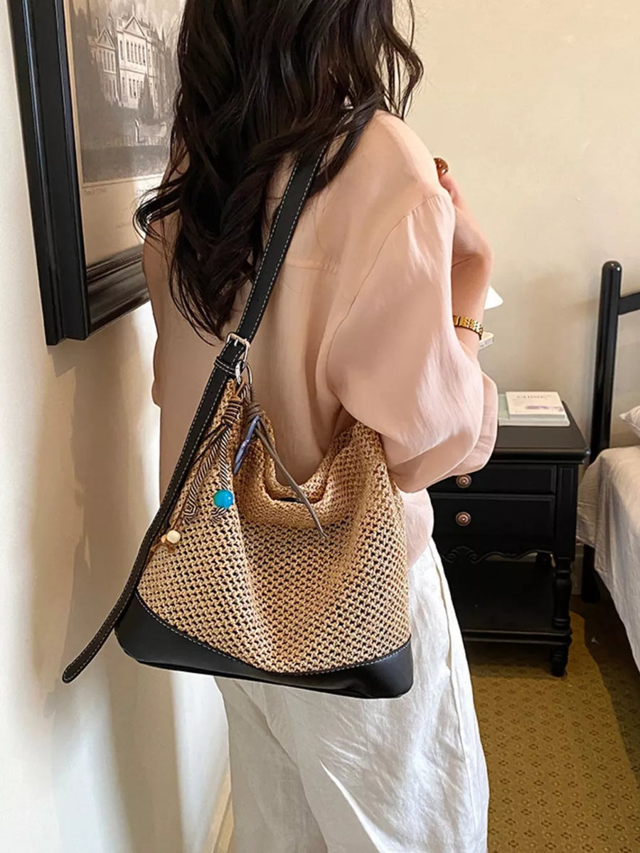 shoulder bag featuring woven in tan with Polyester Imported Size &amp texture