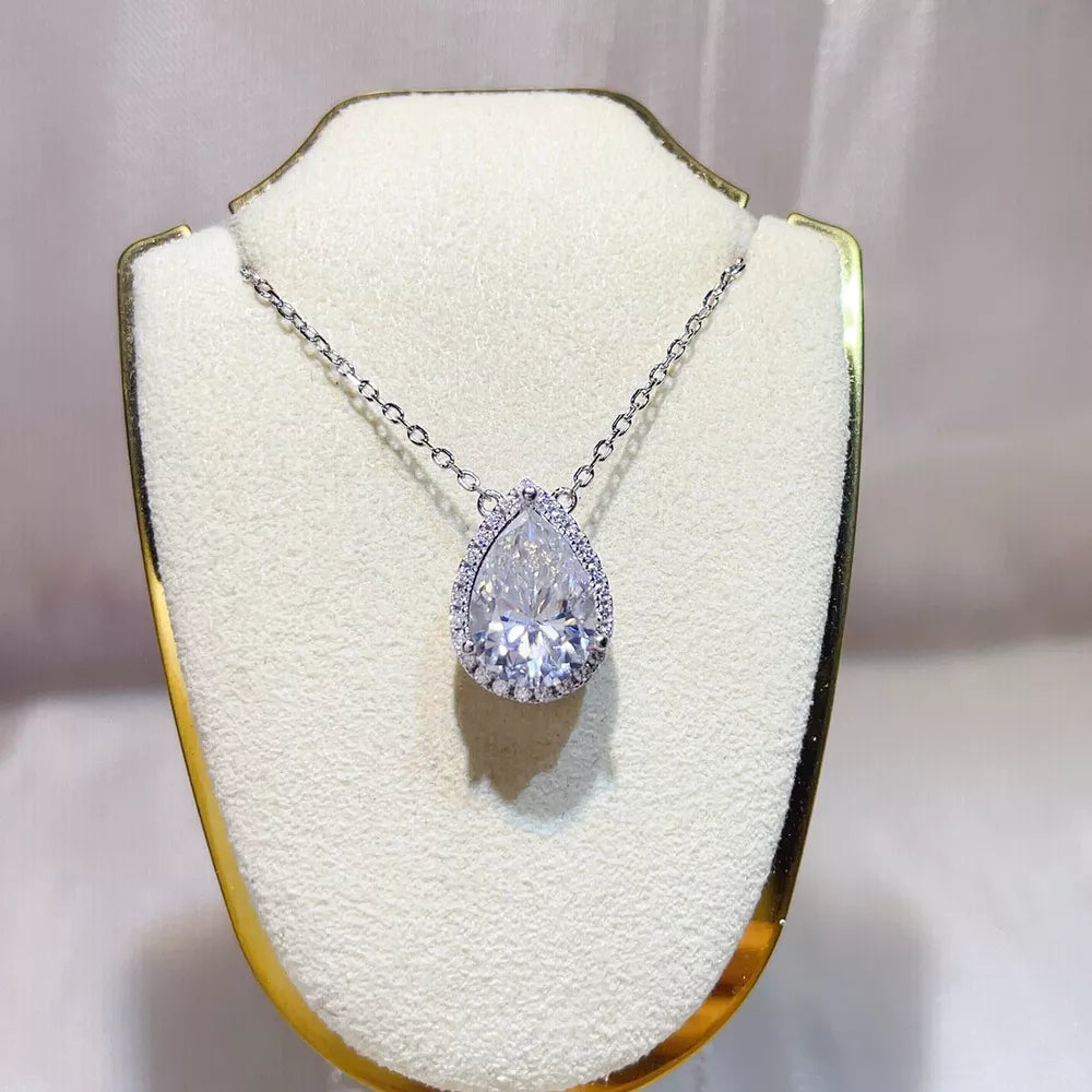 0.5 Carat Sterling Silver Moissanite Pendant Necklace