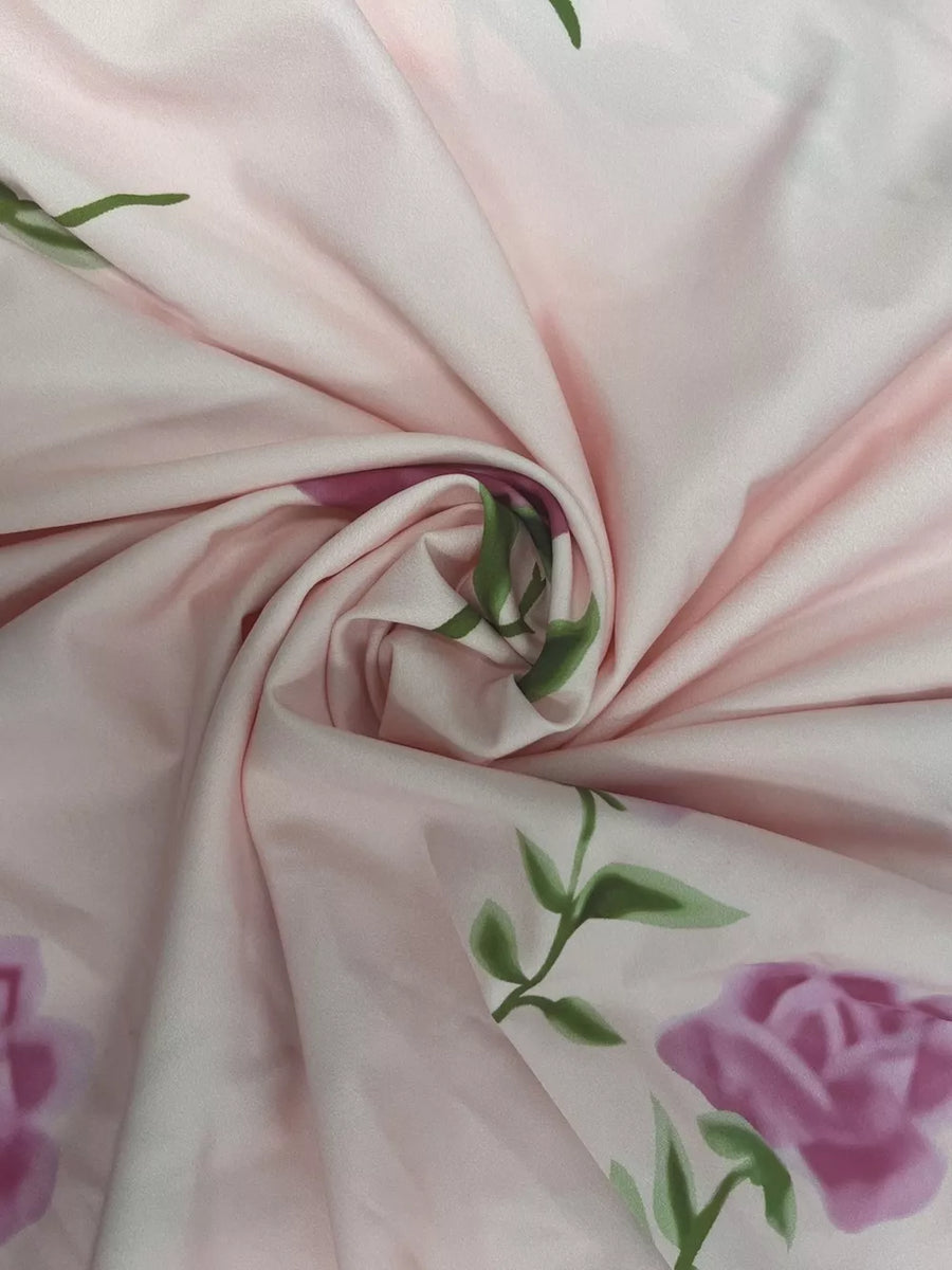 Blush Pink Floral Print Tube Maxi Dress