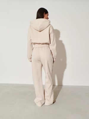 Brown lounge set with pocketed and long sleeve