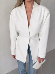 100% polyester Care instructions: Machine wash cold blazer in White with A-line silhouette