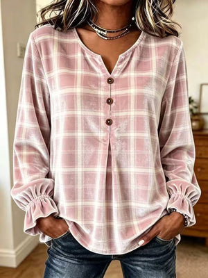 100% polyester Care instructions: Machine wash cold blouse in Khaki with relaxed silhouette