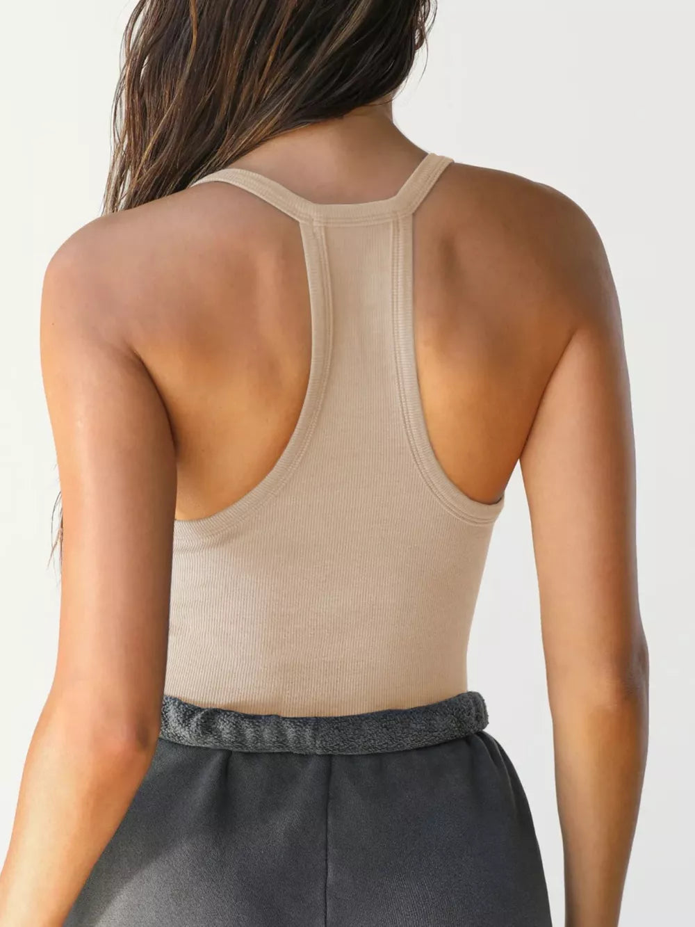 Deep Red Ribbed Racerback Cami