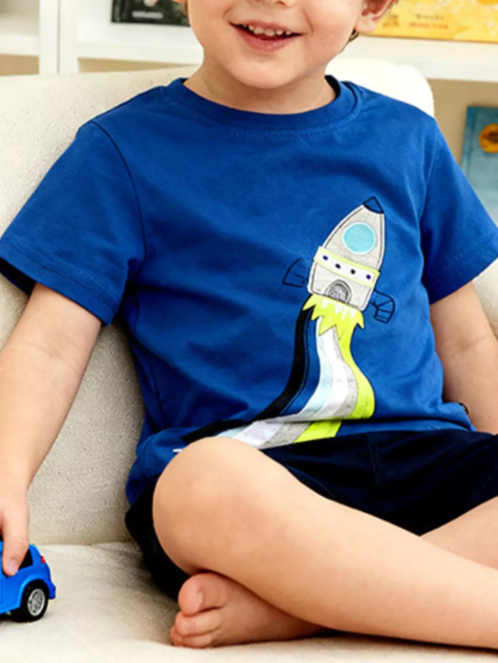 Rocket Adventure graphic toddler t-shirt with colorful print