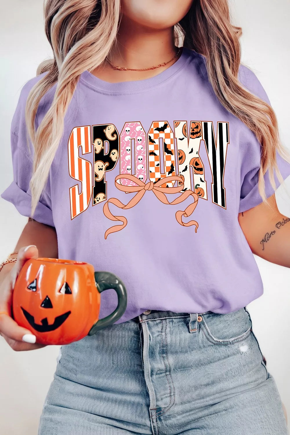 Pink Purple t-shirt with hip-length and pullover