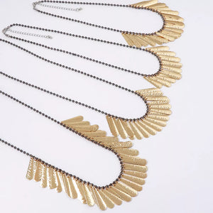 4-piece 18k Gold-plated Iron Tassel Necklace in Gold with layered