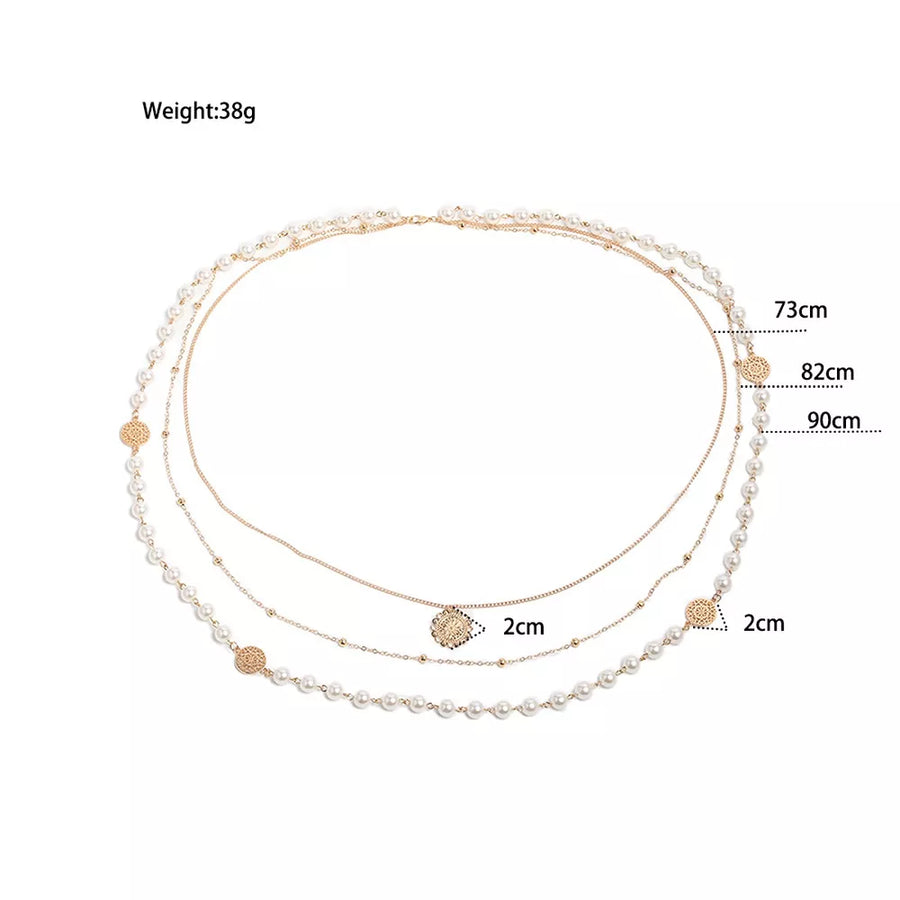 Multi-layered Pearl And 18k Gold-plated Necklace option 10