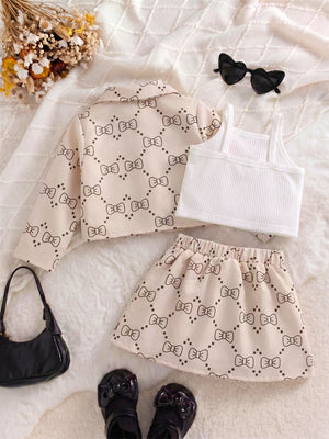 classic outfit set in Khaki Color with collared