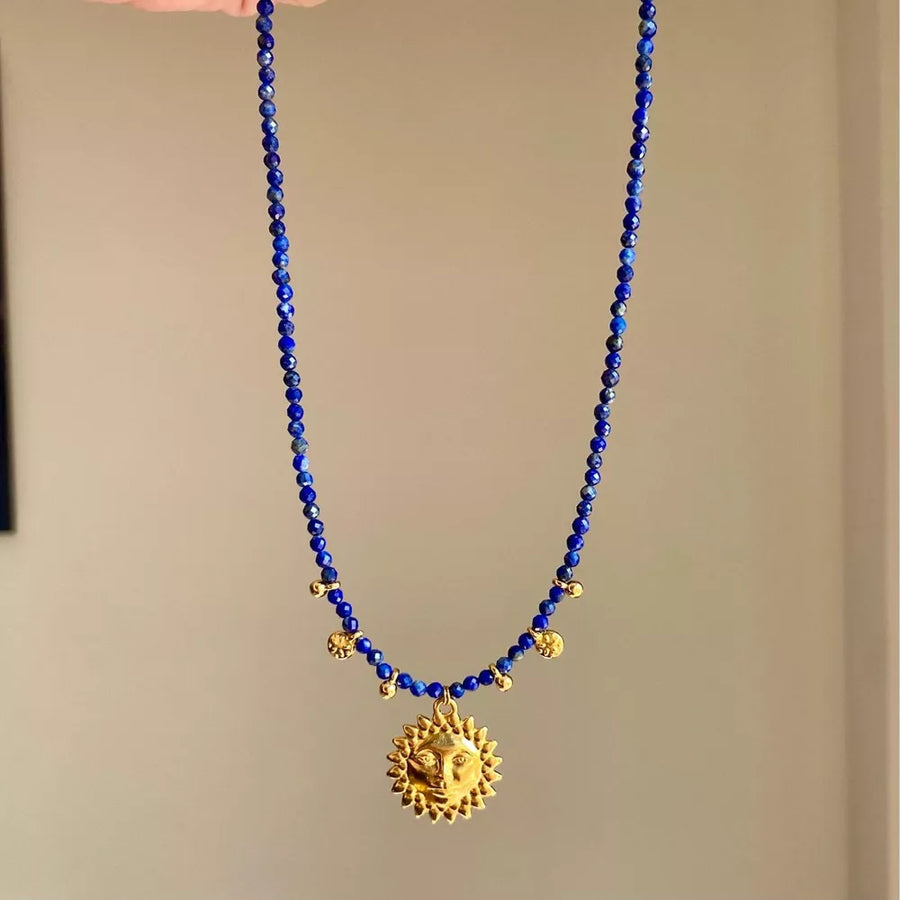 bohemian necklace in sage green with not applicable