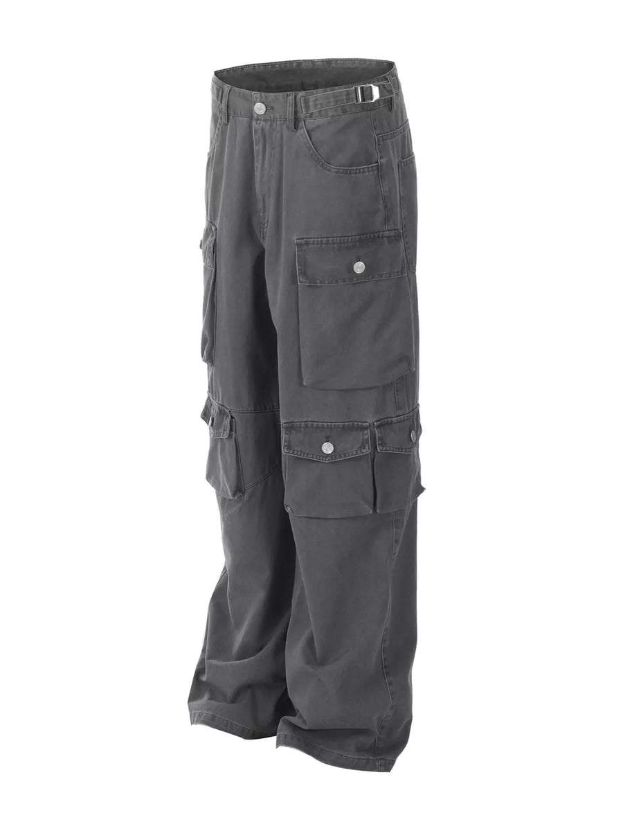 Grey Men S Loose Fit Cargo Pants