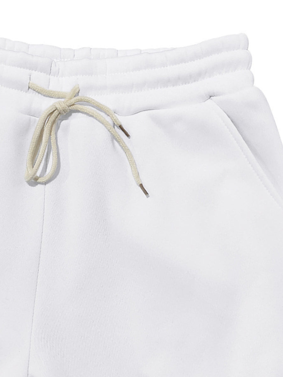 athleisure lounge set in White with hooded