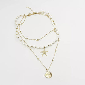 18k Gold-plated Bohemian Seashell Layered Necklace option 5