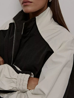 Color Block Zip Up Outerwear And Pants Set in Grey, view 11