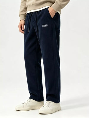 95%polyester,5%spandex Care instructions: Machine wash cold wide-leg pants in Navy with relaxed silhouette