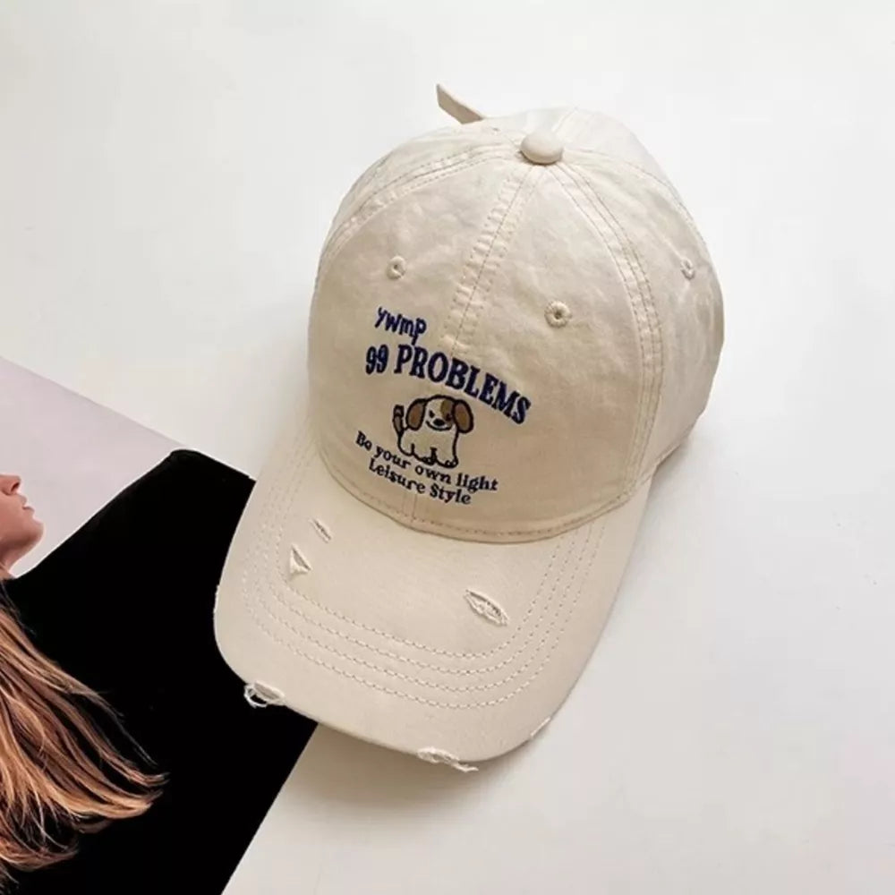 Purple Dog Distressed Baseball Cap