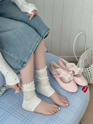 cotton Imported Size &amp socks in White with fitted silhouette
