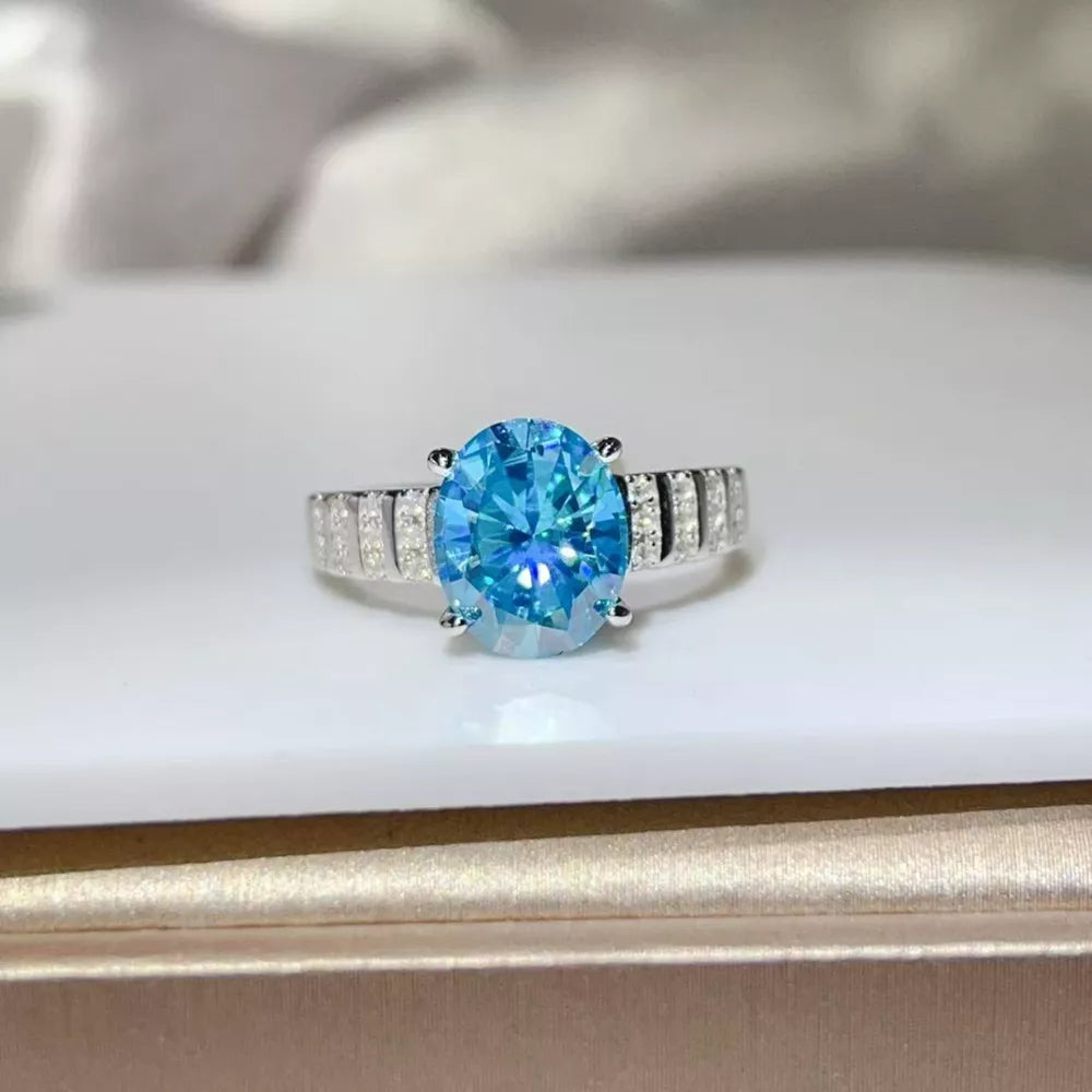 ring in sky blue featuring oval cut and n/a fit