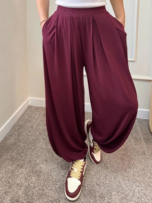 black wide-leg pants