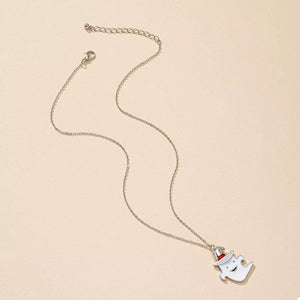 Alloy, Resin, Silver-plated Care instructions: Avoid wearing during exercise, as necklace in white with irregular silhouette
