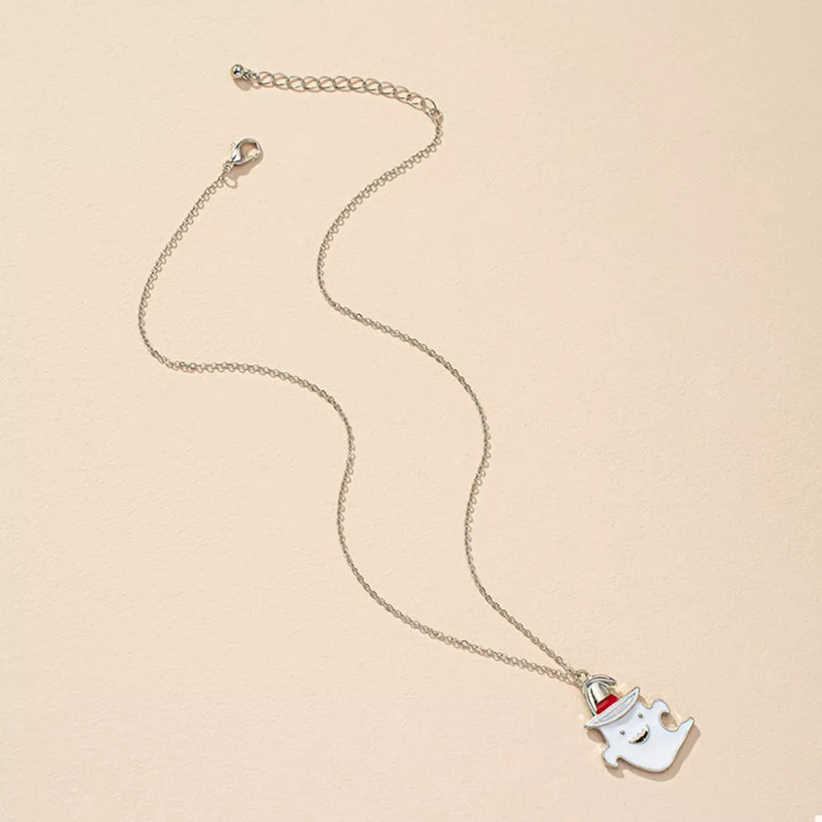 Alloy, Resin, Silver-plated Care instructions: Avoid wearing during exercise, as necklace in white with irregular silhouette