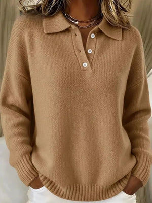 pullover sweater in sky blue with ribbed cuffs and hip-length