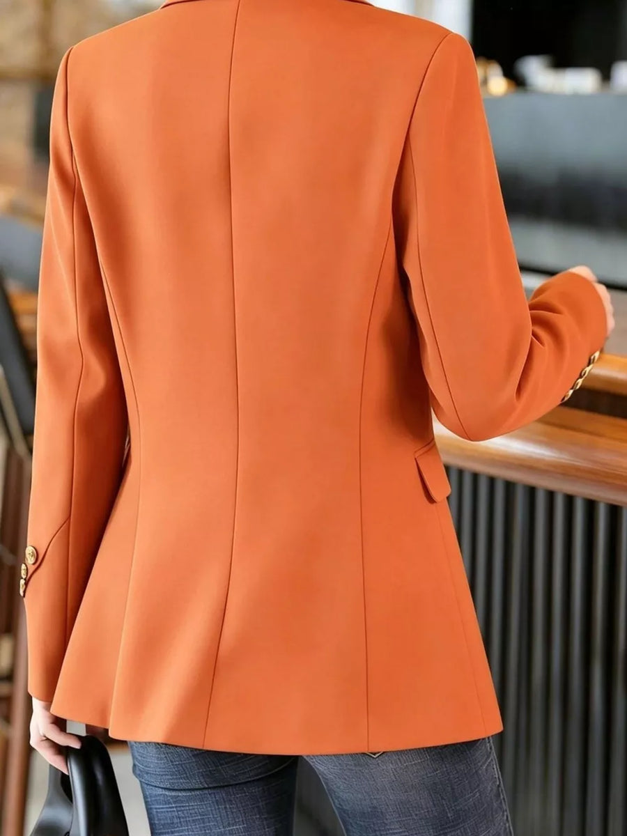 blazer in Orange with plus-size and hip-length
